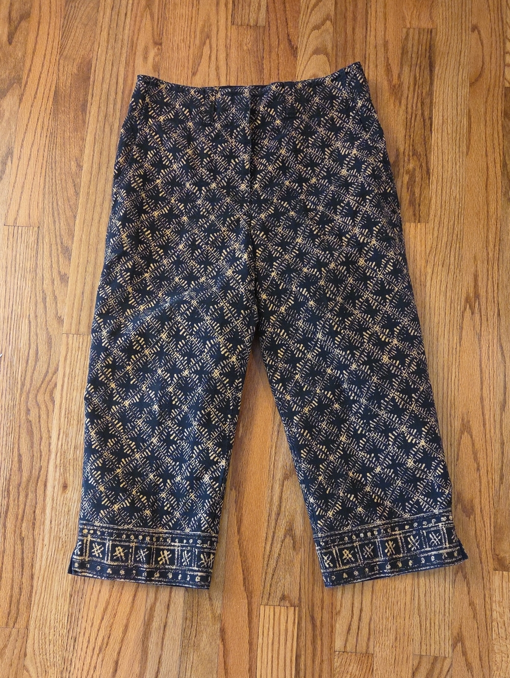 Vtg Ralph Lauren Black and Tan Cropped Patterned Chinos Size: 8